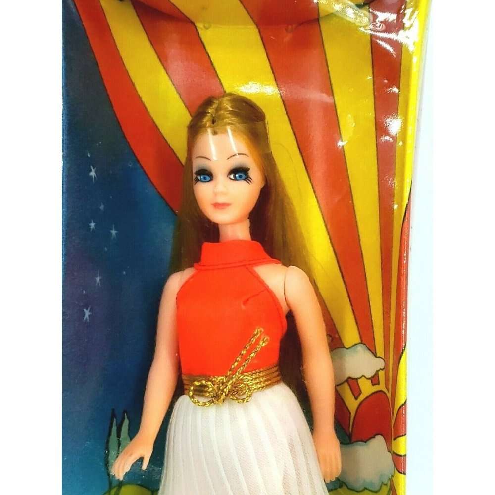 Blonde DAWN 1970 Topper Very Hard to Find Japan Orange & White Dress 0500-0001